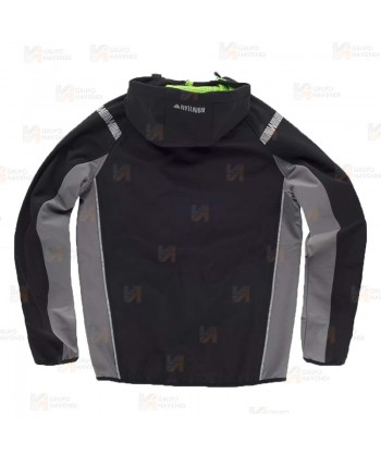 Cazadora softshell anti desgarro y capucha para actividades outdoor
