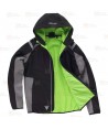 Cazadora softshell anti desgarro y capucha para actividades outdoor