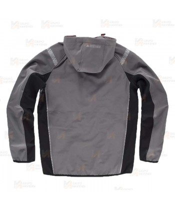 Cazadora softshell anti desgarro y capucha para actividades outdoor