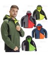 Cazadora softshell anti desgarro y capucha para actividades outdoor