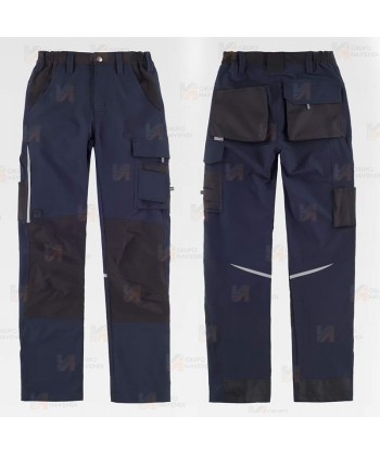 Pantalón laboral multibolsillos con tejido elástico ligero