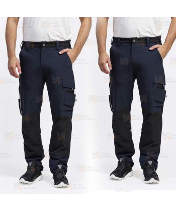 Pantalón laboral multibolsillos con tejido elástico ligero