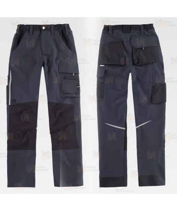 Pantalón laboral multibolsillos con tejido elástico ligero