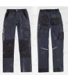 Pantalón laboral multibolsillos con tejido elástico ligero