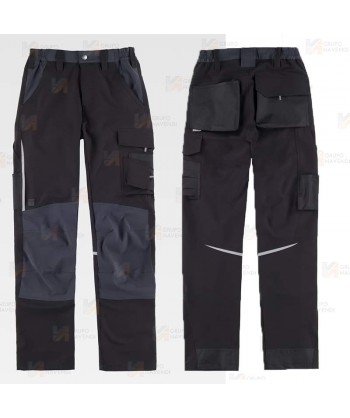 Pantalón laboral multibolsillos con tejido elástico ligero
