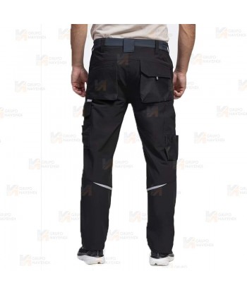 Pantalón laboral multibolsillos con tejido elástico ligero