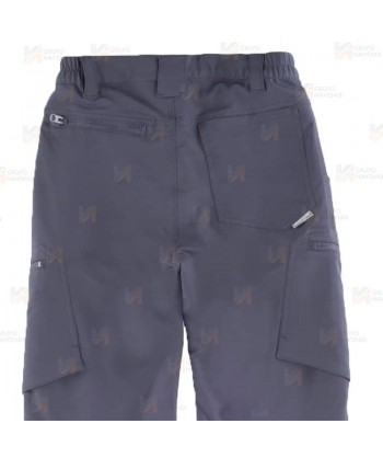 Pantalón laboral multibolsillos con tejido elástico color gris