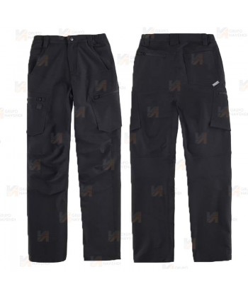 Pantalón laboral multibolsillos con tejido elástico color negro