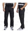 Pantalón laboral multibolsillos con tejido elástico color negro