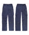 Pantalón laboral multibolsillos con tejido elástico color azul marino
