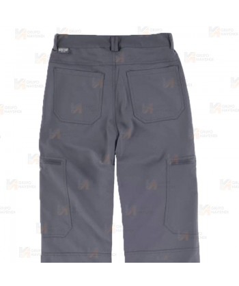 Pantalón laboral multibolsillos con tejido elástico muy fino y ligero color gris oscuro