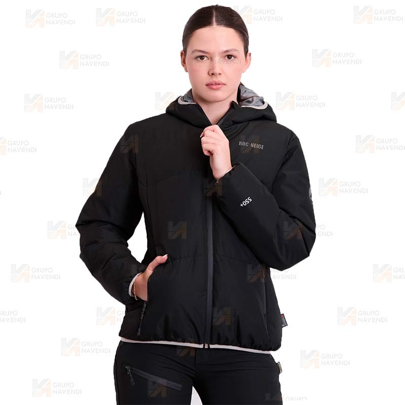 Cazadora combinada GÏLLD con capucha Roc-Neige para mujer color negro