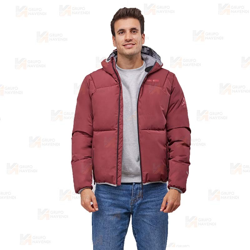 Cazadora combinada GÏLLDUM con capucha Roc-Neige color granate