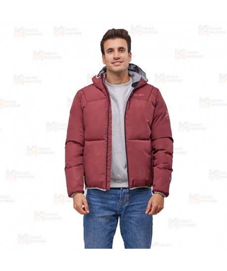 Cazadora combinada GÏLLDUM con capucha Roc-Neige color granate