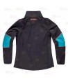 Cazadora softshell deportiva bicolor para mujer color negro y azul
