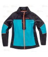 Cazadora softshell deportiva bicolor para mujer color negro y azul