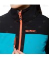 Cazadora softshell deportiva bicolor para mujer color negro y azul