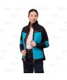Cazadora softshell deportiva bicolor para mujer color negro y azul