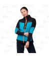 Cazadora softshell deportiva bicolor para mujer color negro y azul