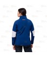 Cazadora softshell deportiva bicolor para mujer color azulina y gris