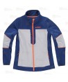 Cazadora softshell deportiva bicolor para mujer color azulina y gris