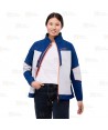 Cazadora softshell deportiva bicolor para mujer color azulina y gris