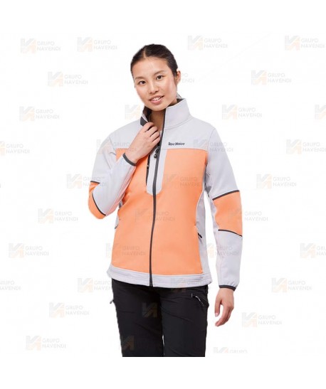 Cazadora softshell deportiva bicolor para mujer