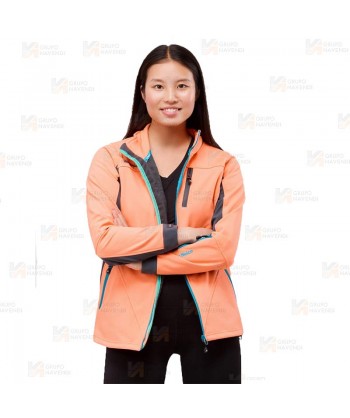 Cazadora softshell deportiva bicolor para mujer
