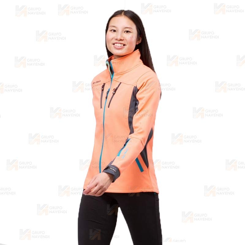 Cazadora softshell deportiva bicolor para mujer