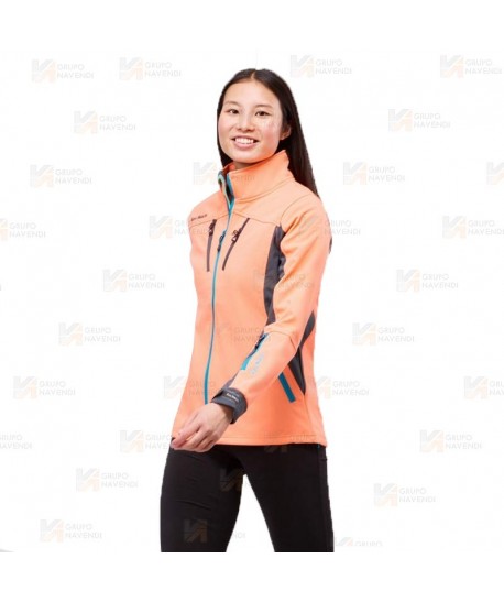 Cazadora softshell deportiva bicolor para mujer