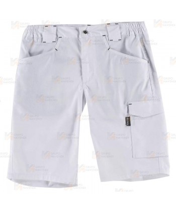 Bermuda multibolsillos con tejido bielástico   color blanco