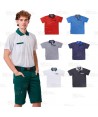 Polo de trabajo bicolor transpirable de manga corta con bolsillo color blanco y verde