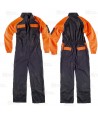 Buzo o mono de trabajo deportivo con refuerzos color negro y naranja flúor