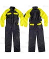 Buzo o mono de trabajo deportivo con refuerzos color negro y amarillo flúor