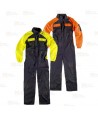 Buzo o mono de trabajo deportivo con refuerzos color negro y amarillo flúor