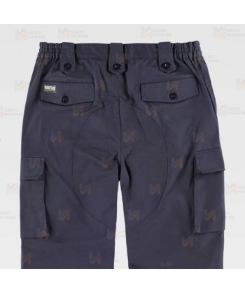 Pantalón multibolsillos con tejido elástico color azul marino oscuro