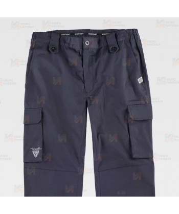 Pantalón multibolsillos con tejido elástico color azul marino oscuro