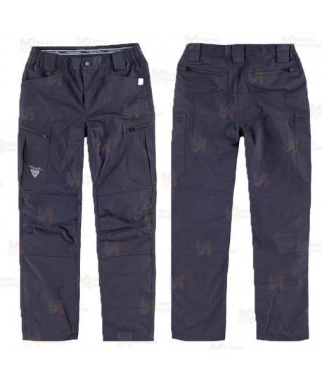 Pantalón multibolsillos con tejido elástico y trabillas anchas