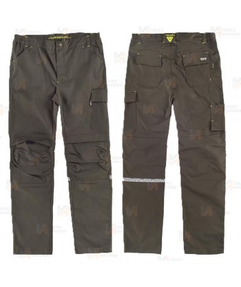 Pantalón laboral multibolsillos con tejido elástico y rodilleras -Unisex- color verde caza