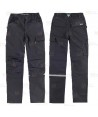 Pantalón laboral multibolsillos con tejido elástico y rodilleras -Unisex- color negro
