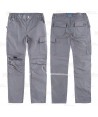 Pantalón laboral multibolsillos con tejido elástico y rodilleras -Unisex- color gris