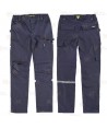 Pantalón laboral multibolsillos con tejido elástico y rodilleras -Unisex- color marino