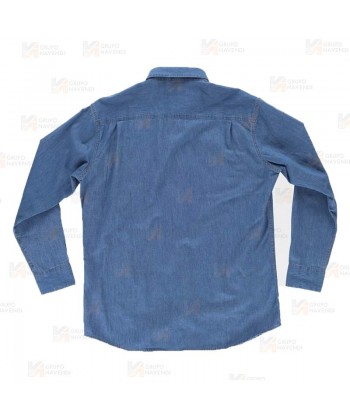 Camisa vaquera de manga larga con bolsillos   -Hombre-