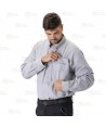 Camisa manga larga transpirable tipo safari color gris claro
