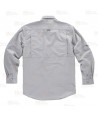 Camisa manga larga transpirable tipo safari color gris claro