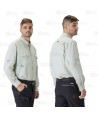Camisa manga larga transpirable tipo safari color verde topo