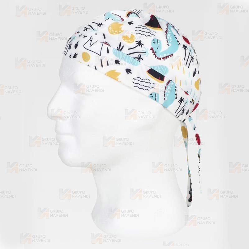 Bandana estampada con elásticos y cordones