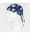 Bandana estampada con elásticos y cordones