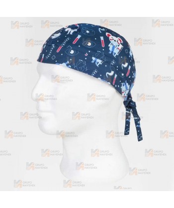Bandana estampada con elásticos y cordones