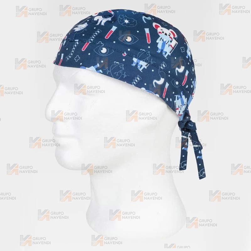 Bandana estampada con elásticos y cordones
